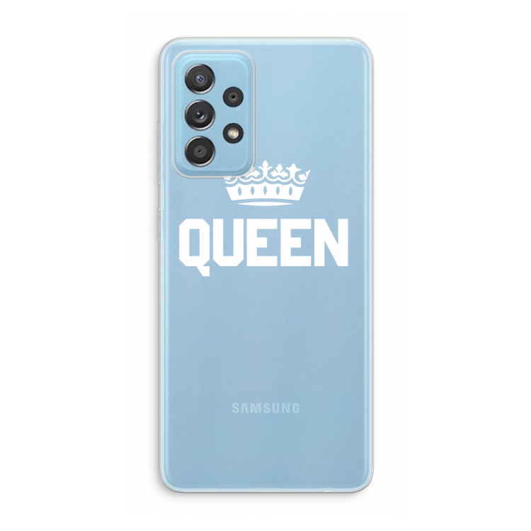 Queen zwart: Samsung Galaxy A73 Transparant Hoesje