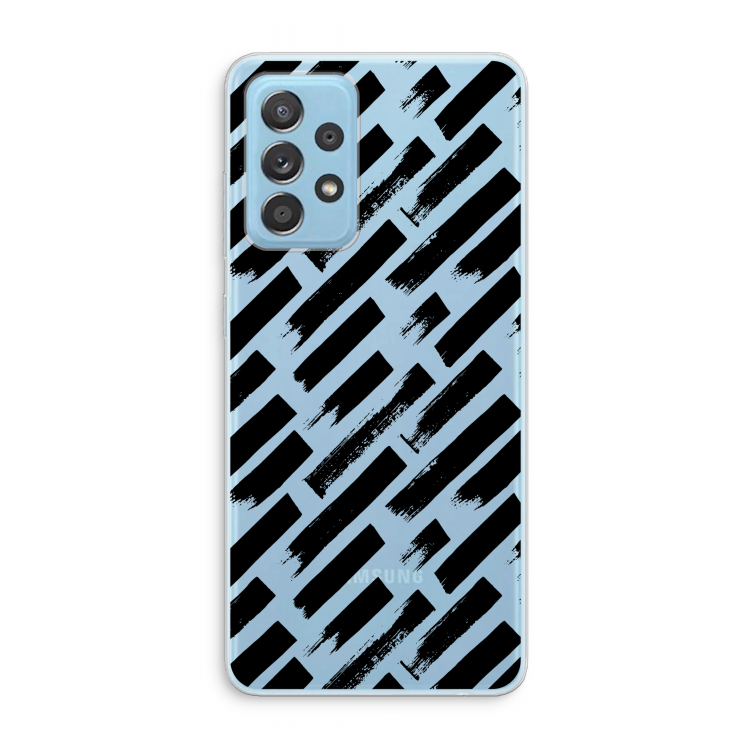 Zwarte vegen: Samsung Galaxy A73 Transparant Hoesje