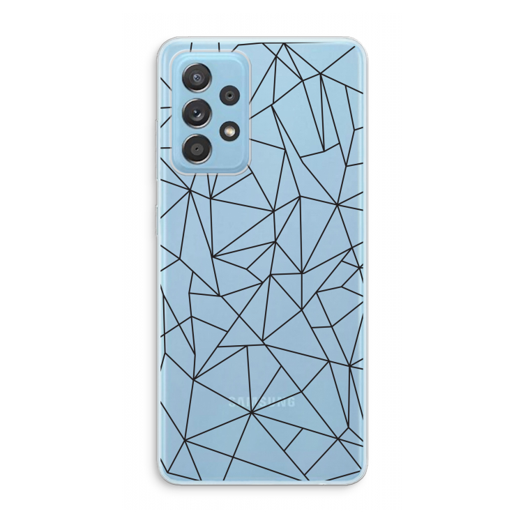 Geometrische lijnen zwart: Samsung Galaxy A73 Transparant Hoesje