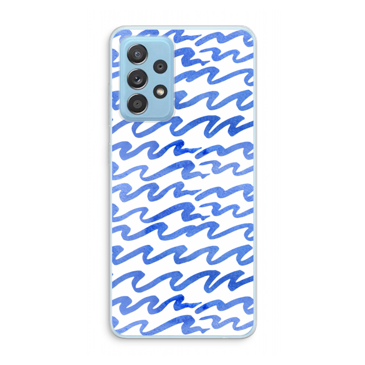 Blauwe golven: Samsung Galaxy A73 Transparant Hoesje