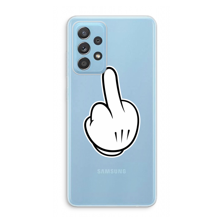 Middle finger white: Samsung Galaxy A73 Transparant Hoesje