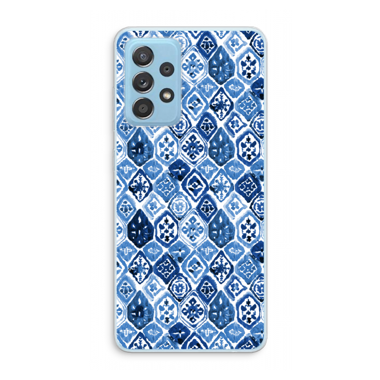 Blauw motief: Samsung Galaxy A73 Transparant Hoesje