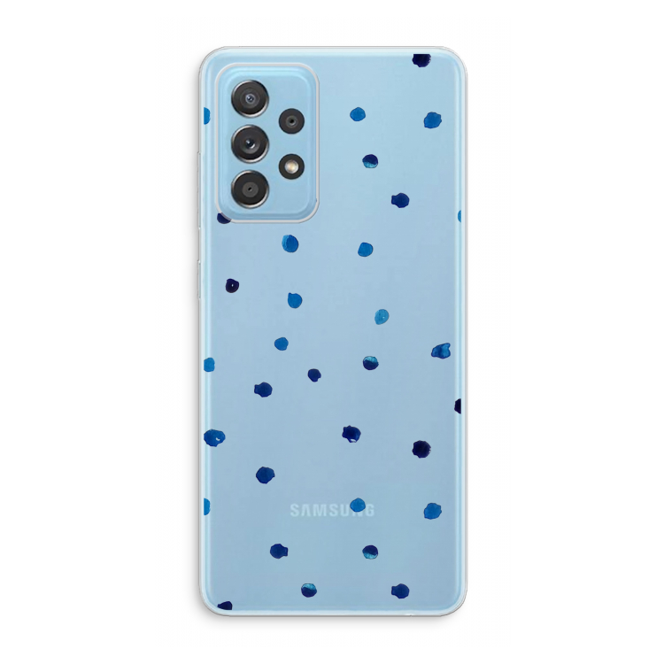 Blauwe stippen: Samsung Galaxy A73 Transparant Hoesje