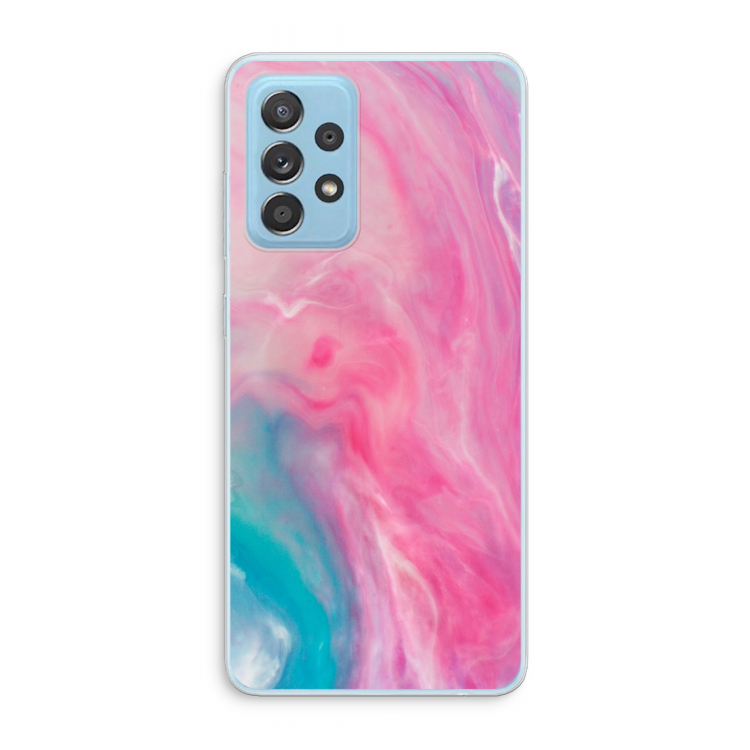 Roze explosie: Samsung Galaxy A73 Transparant Hoesje