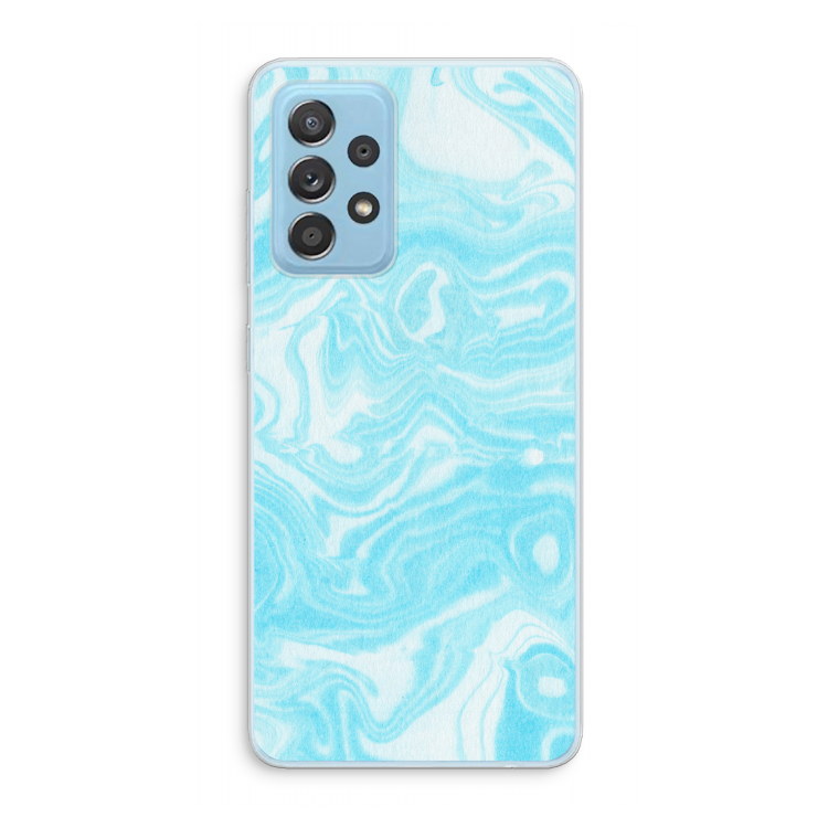 Waterverf blauw: Samsung Galaxy A73 Transparant Hoesje