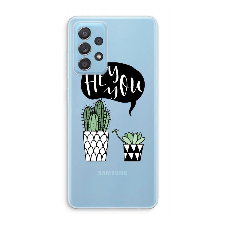 Hey you cactus: Samsung Galaxy A73 Transparant Hoesje