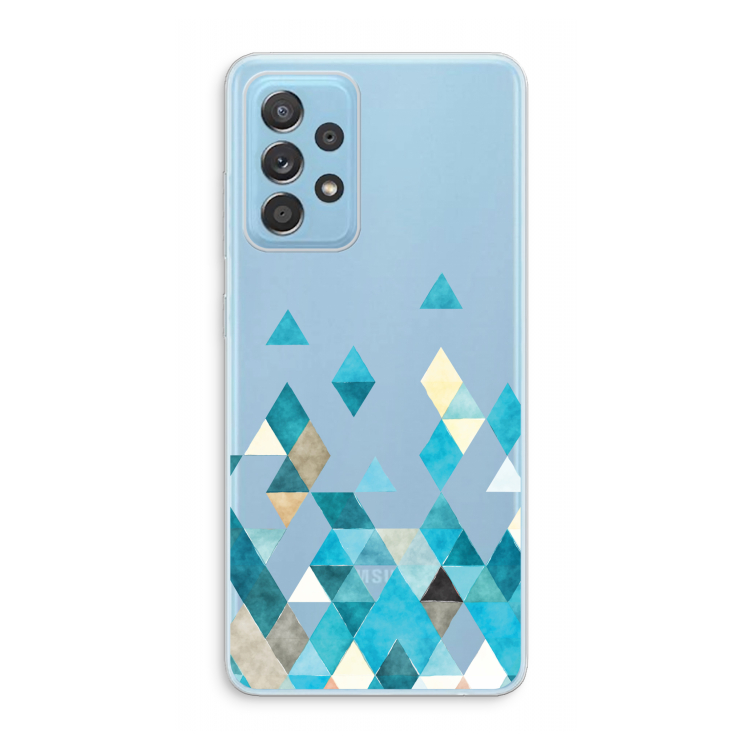 Gekleurde driehoekjes blauw: Samsung Galaxy A73 Transparant Hoesje