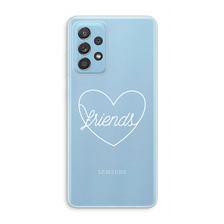 Friends heart pastel: Samsung Galaxy A73 Transparant Hoesje