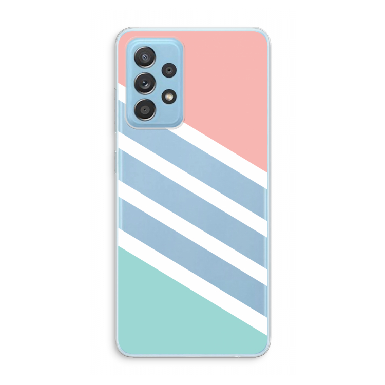 Strepen pastel: Samsung Galaxy A73 Transparant Hoesje
