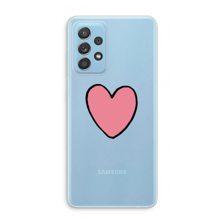 Hartje: Samsung Galaxy A73 Transparant Hoesje