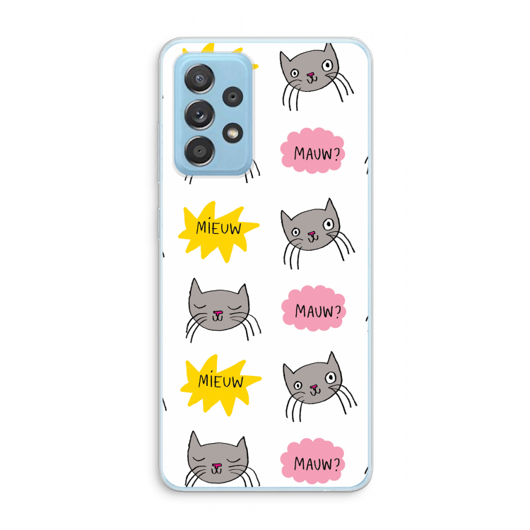Meow: Samsung Galaxy A73 Transparant Hoesje