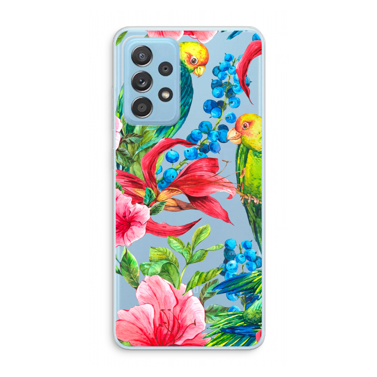Papegaaien: Samsung Galaxy A73 Transparant Hoesje