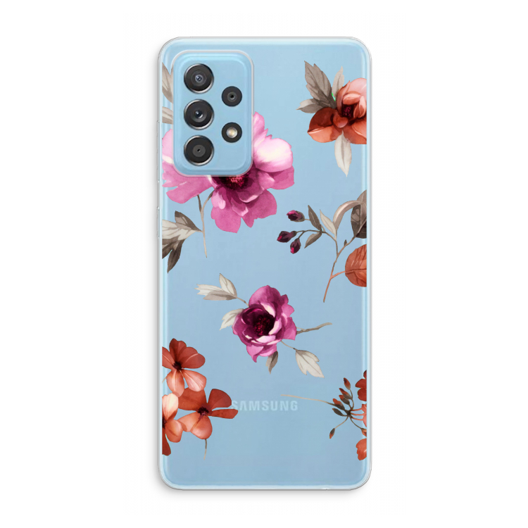 Geschilderde bloemen: Samsung Galaxy A73 Transparant Hoesje