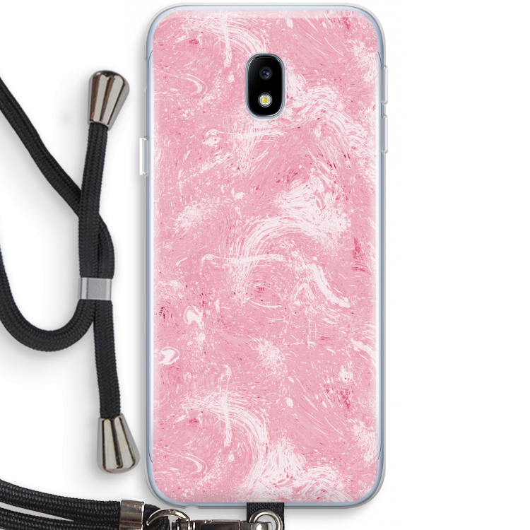 Abstract Painting Pink: Samsung Galaxy J3 (2017) Transparant Hoesje met koord