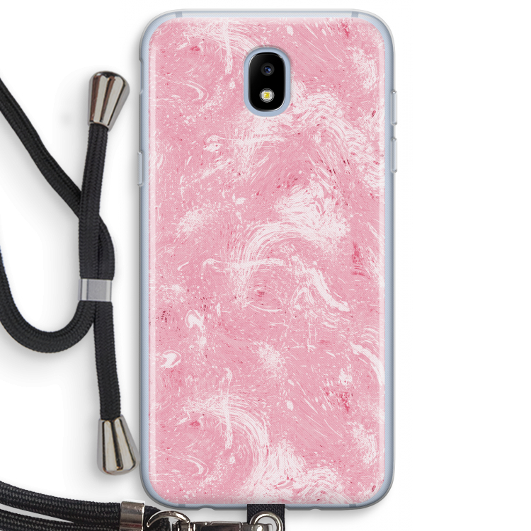 Abstract Painting Pink: Samsung Galaxy J5 (2017) Transparant Hoesje met koord