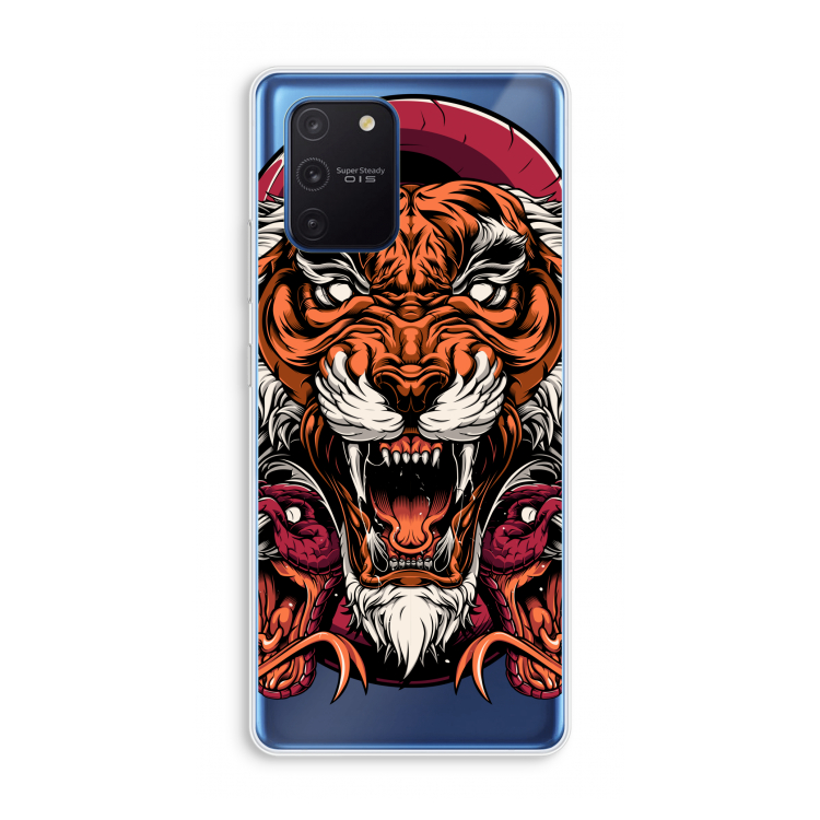 Tiger and Rattlesnakes: Samsung Galaxy Note 10 Lite Transparant Hoesje