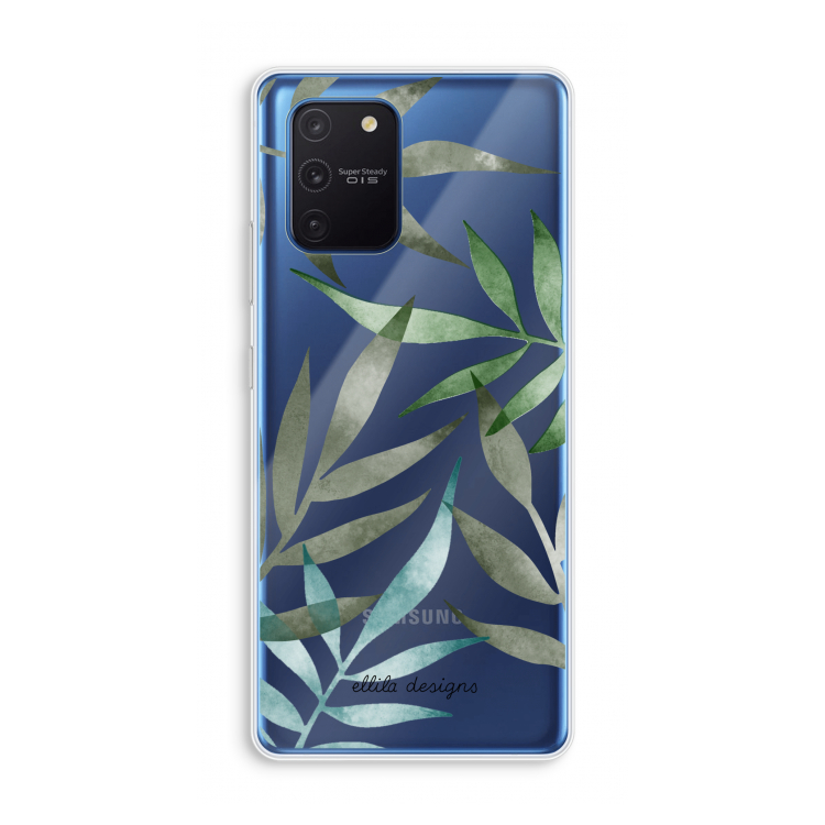 Tropical watercolor leaves: Samsung Galaxy Note 10 Lite Transparant Hoesje