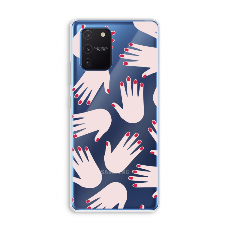 Hands pink: Samsung Galaxy Note 10 Lite Transparant Hoesje