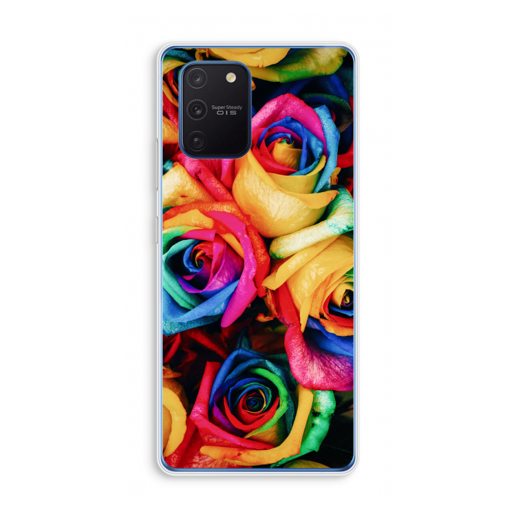 Neon bloemen: Samsung Galaxy Note 10 Lite Transparant Hoesje
