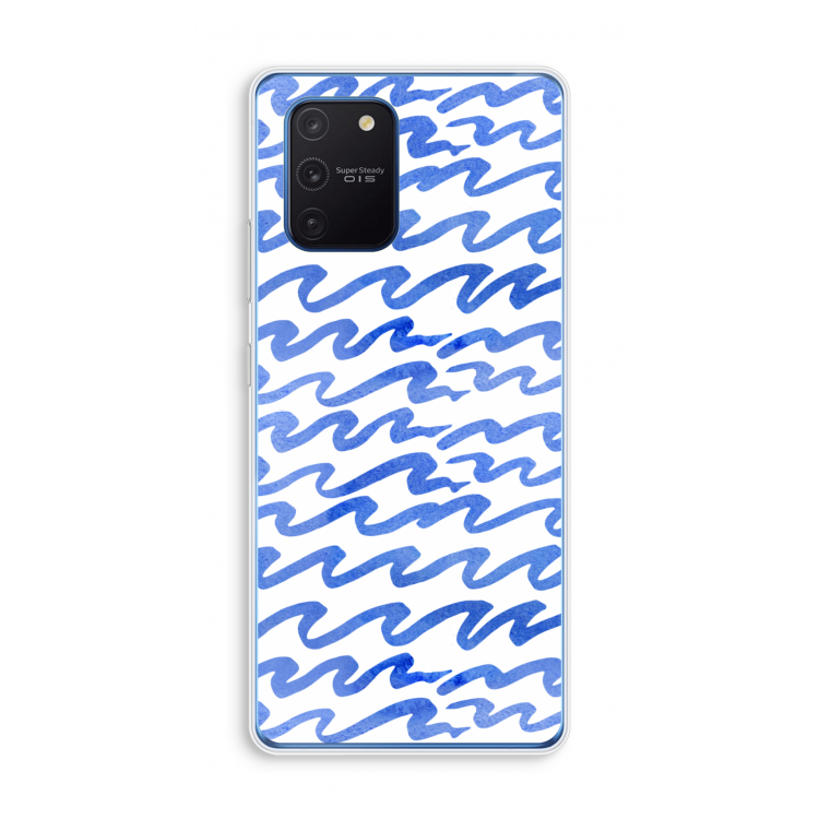 Blauwe golven: Samsung Galaxy Note 10 Lite Transparant Hoesje