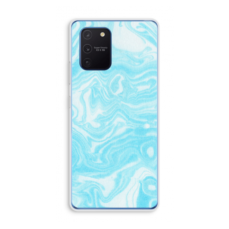 Waterverf blauw: Samsung Galaxy Note 10 Lite Transparant Hoesje