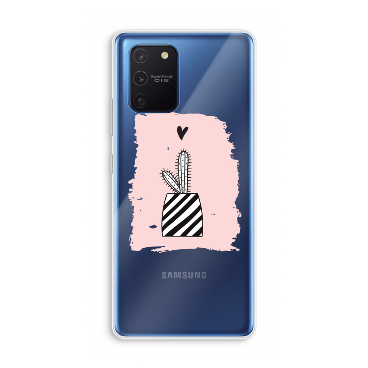 Zwart-wit cactus: Samsung Galaxy Note 10 Lite Transparant Hoesje