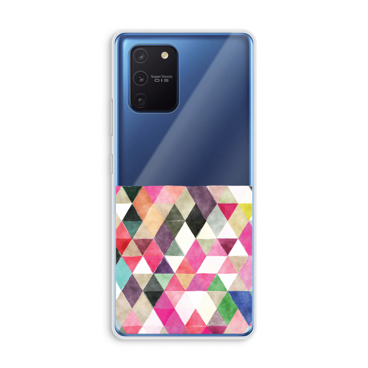 Gekleurde driehoekjes: Samsung Galaxy Note 10 Lite Transparant Hoesje