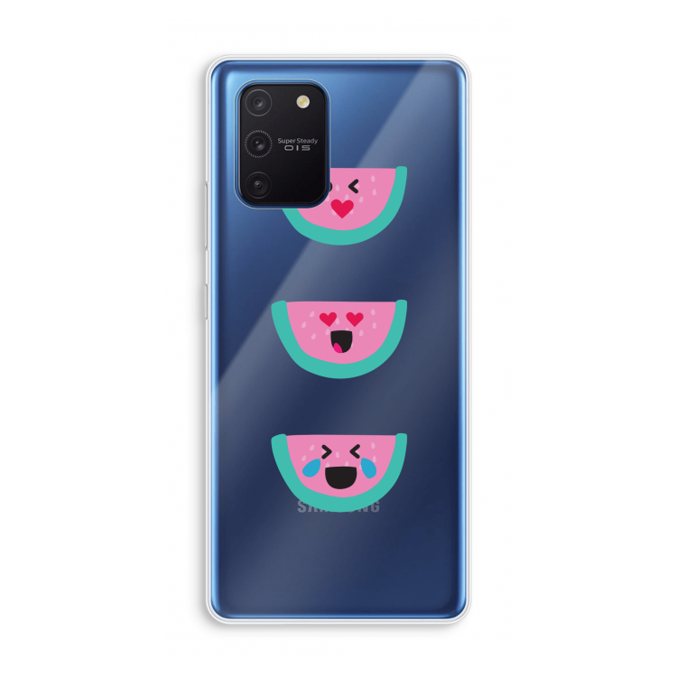 Smiley watermeloen: Samsung Galaxy Note 10 Lite Transparant Hoesje