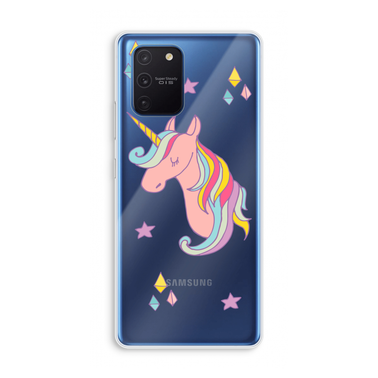 Roze eenhoorn: Samsung Galaxy Note 10 Lite Transparant Hoesje