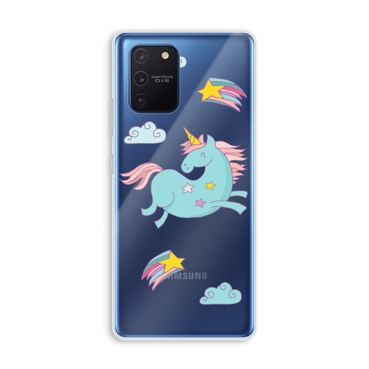 Vliegende eenhoorn: Samsung Galaxy Note 10 Lite Transparant Hoesje