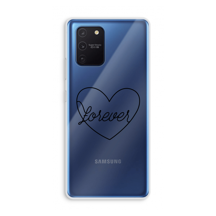 Forever heart black: Samsung Galaxy Note 10 Lite Transparant Hoesje