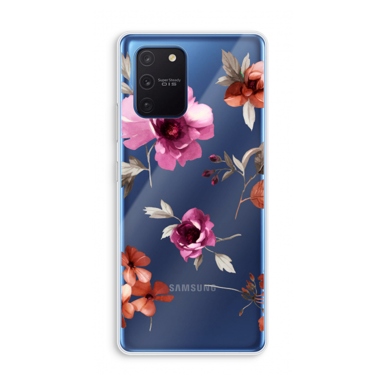 Geschilderde bloemen: Samsung Galaxy Note 10 Lite Transparant Hoesje