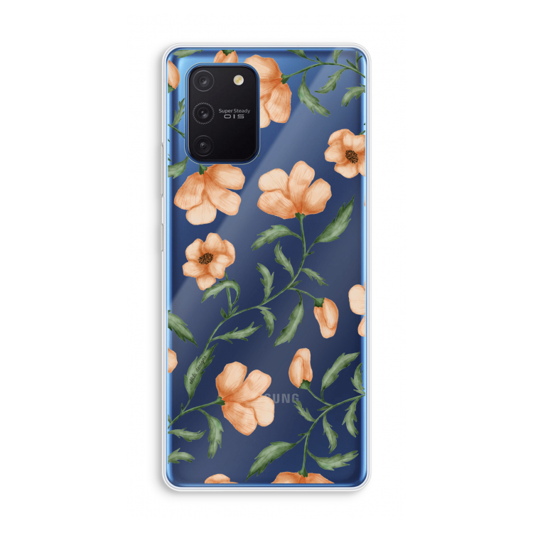 Peachy flowers: Samsung Galaxy Note 10 Lite Transparant Hoesje