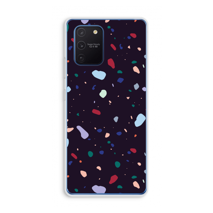 Dark Rounded Terrazzo: Samsung Galaxy Note 10 Lite Transparant Hoesje
