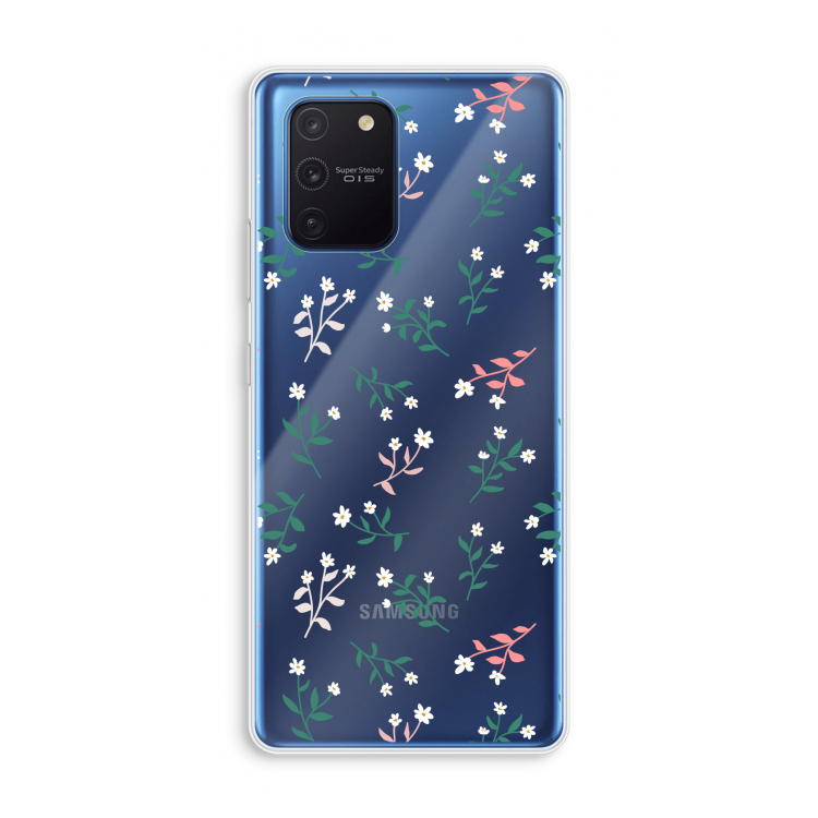 Small white flowers: Samsung Galaxy Note 10 Lite Transparant Hoesje