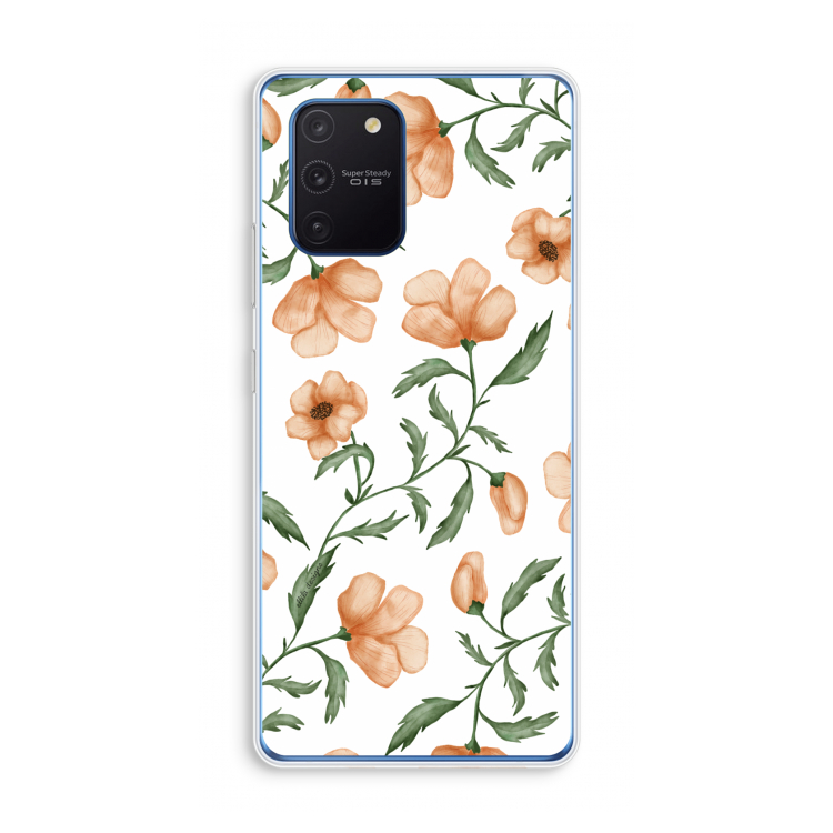 Peachy flowers: Samsung Galaxy Note 10 Lite Transparant Hoesje