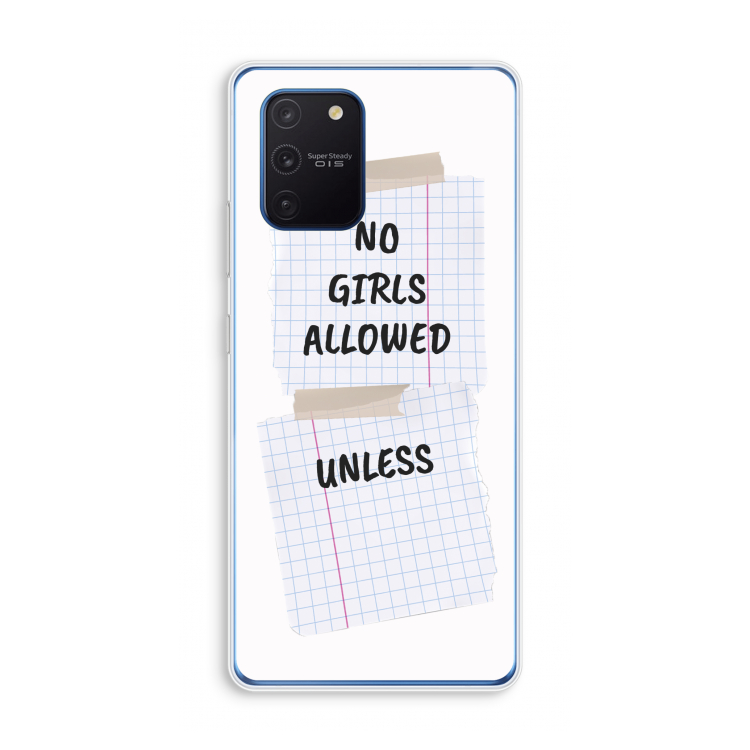 No Girls Allowed Unless: Samsung Galaxy Note 10 Lite Transparant Hoesje