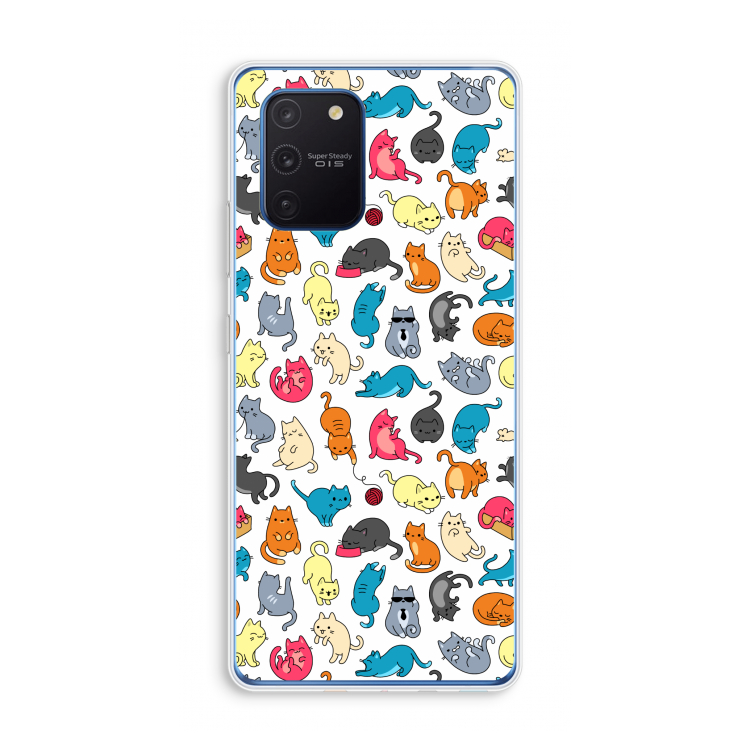Kleurrijke katten: Samsung Galaxy Note 10 Lite Transparant Hoesje