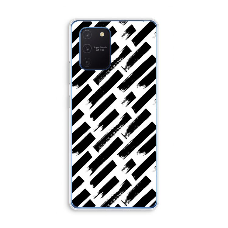 Zwarte vegen: Samsung Galaxy Note 10 Lite Transparant Hoesje