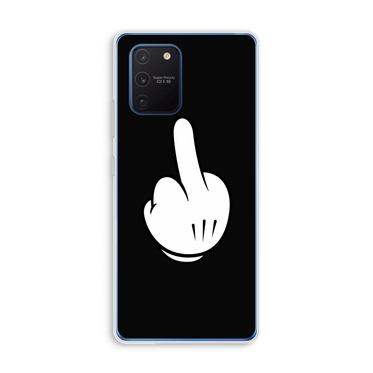 Middle finger black: Samsung Galaxy Note 10 Lite Transparant Hoesje