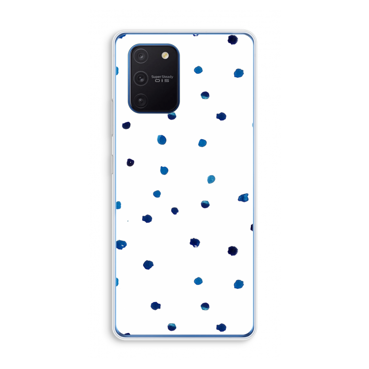 Blauwe stippen: Samsung Galaxy Note 10 Lite Transparant Hoesje