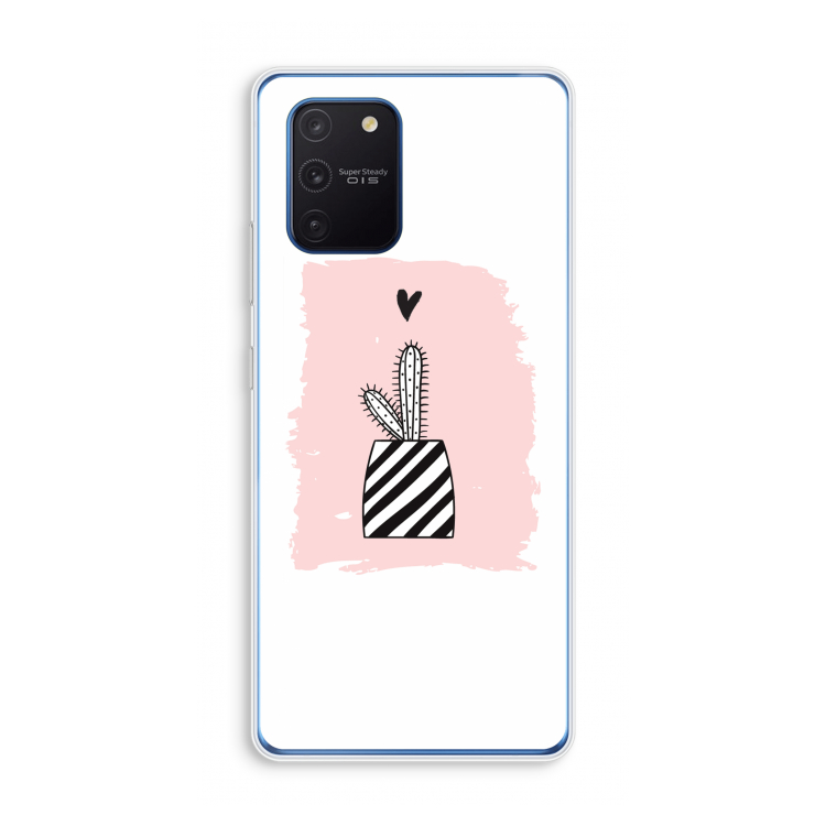 Zwart-wit cactus: Samsung Galaxy Note 10 Lite Transparant Hoesje
