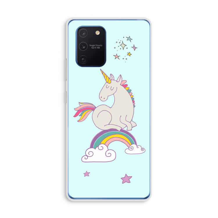 Regenboog eenhoorn: Samsung Galaxy Note 10 Lite Transparant Hoesje