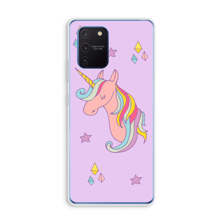 Roze eenhoorn: Samsung Galaxy Note 10 Lite Transparant Hoesje