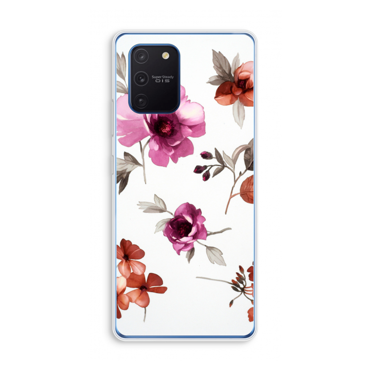Geschilderde bloemen: Samsung Galaxy Note 10 Lite Transparant Hoesje