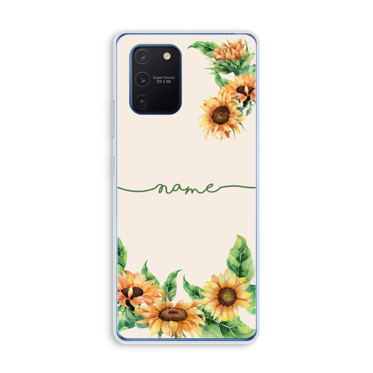 Zonnebloemen: Samsung Galaxy Note 10 Lite Transparant Hoesje