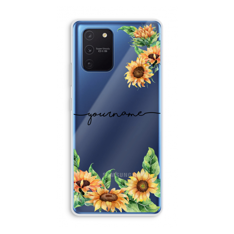 Zonnebloemen: Samsung Galaxy Note 10 Lite Transparant Hoesje