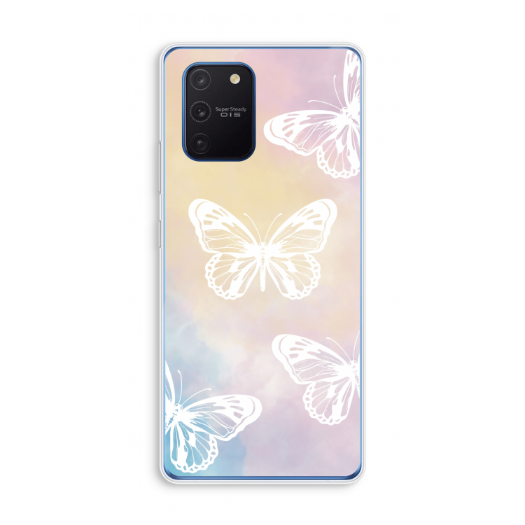 White butterfly: Samsung Galaxy Note 10 Lite Transparant Hoesje