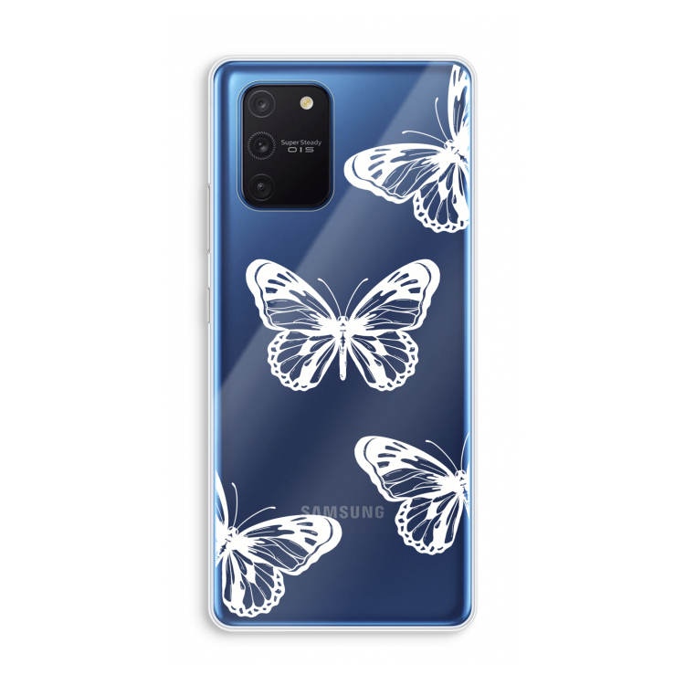 White butterfly: Samsung Galaxy Note 10 Lite Transparant Hoesje