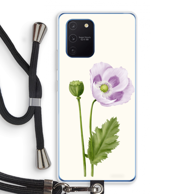 Purple poppy: Samsung Galaxy Note 10 Lite Transparant Hoesje met koord
